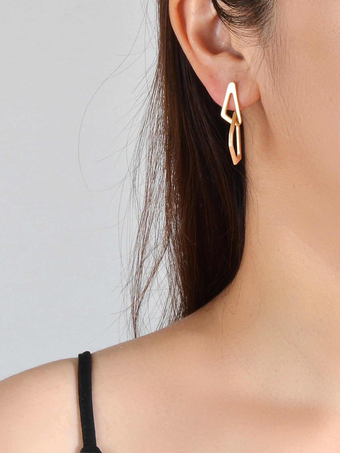 Female Gift Minimalist Gold Metal Geometric Stud Statement Personality Earrings