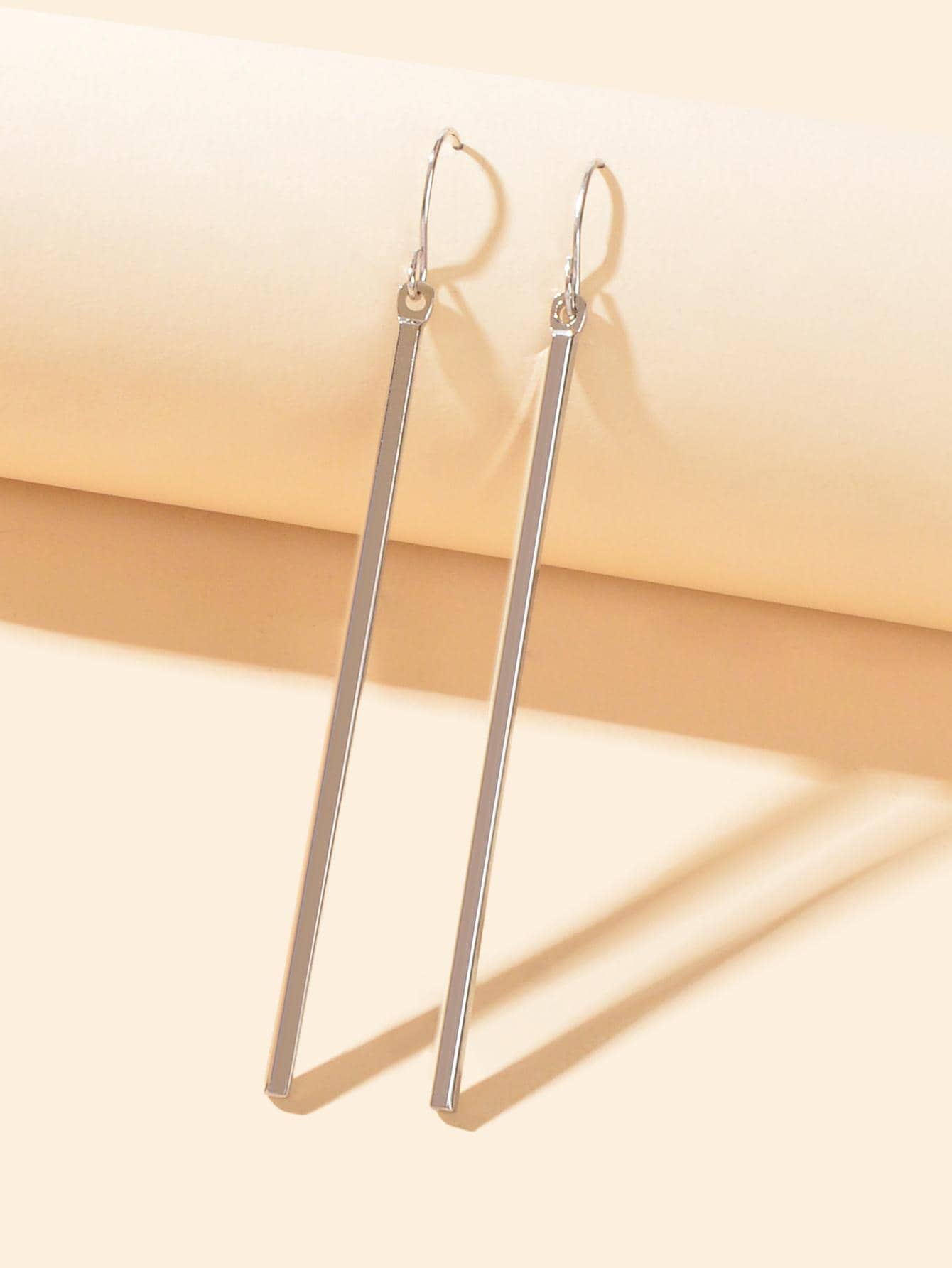 Minimalist Chic Stick Pendant Earrings Handcrafted Jewelry