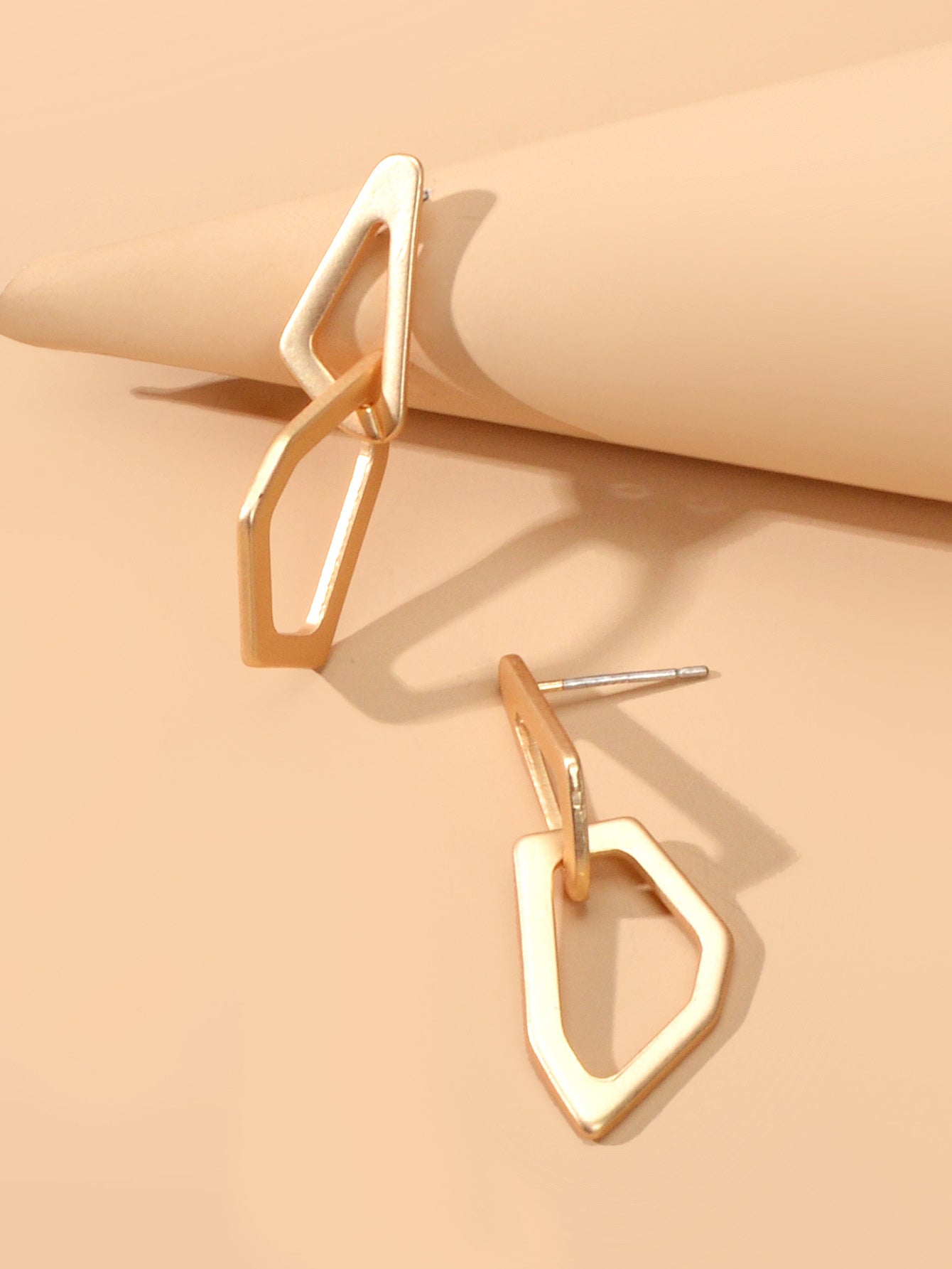 Female Gift Minimalist Gold Metal Geometric Stud Statement Personality Earrings