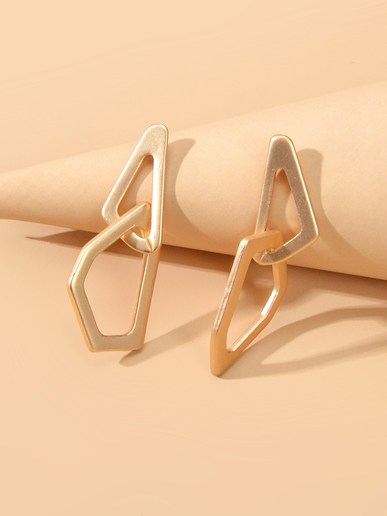 Female Gift Minimalist Gold Metal Geometric Stud Statement Personality Earrings