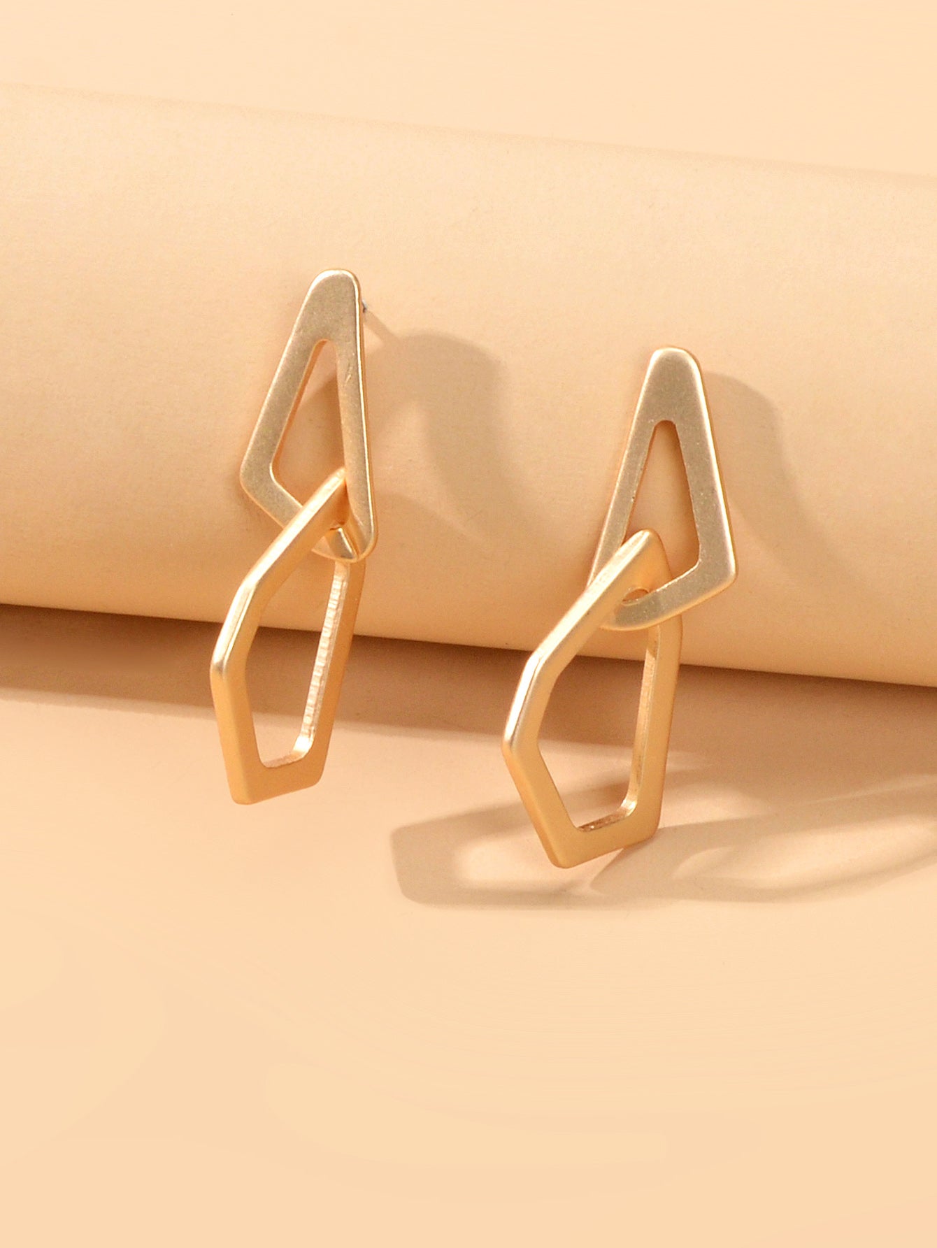 Female Gift Minimalist Gold Metal Geometric Stud Statement Personality Earrings