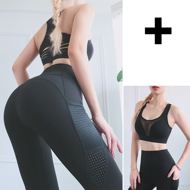 Fitness Yoga Pants for Women High Waist Solid Pocket