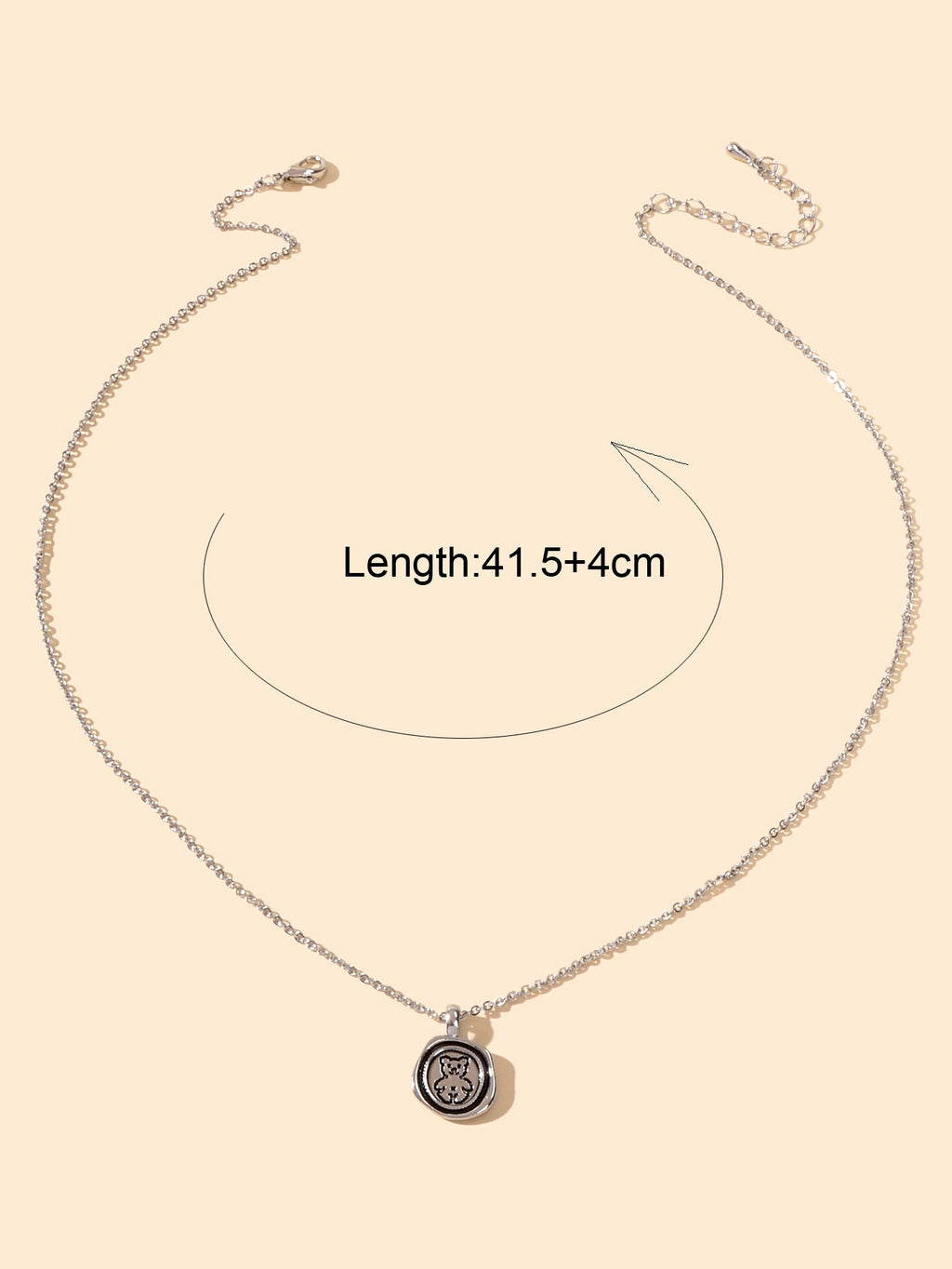 Ladies Jewellery Silver Chain Bear Round Pendant Necklace Dainty Gifts for Women-2