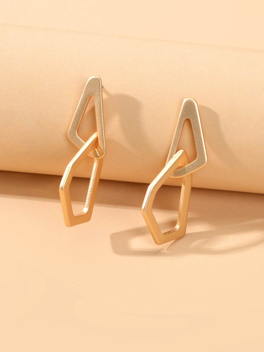 Female Gift Minimalist Gold Metal Geometric Stud Statement Personality Earrings